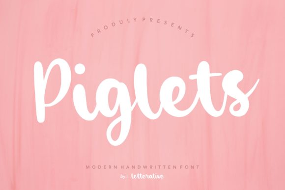 Piglets: A Sweet Brushed Handwritten Font for Romantic Branding